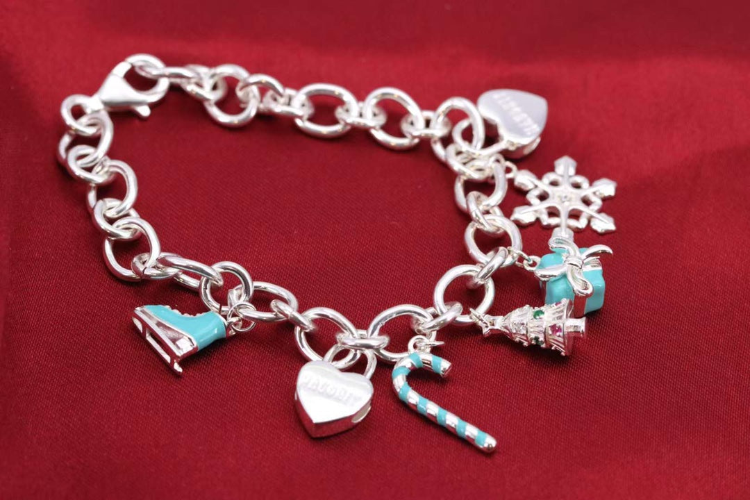 [Spark Jewels]CHRISTMAS SILVER BRACELET