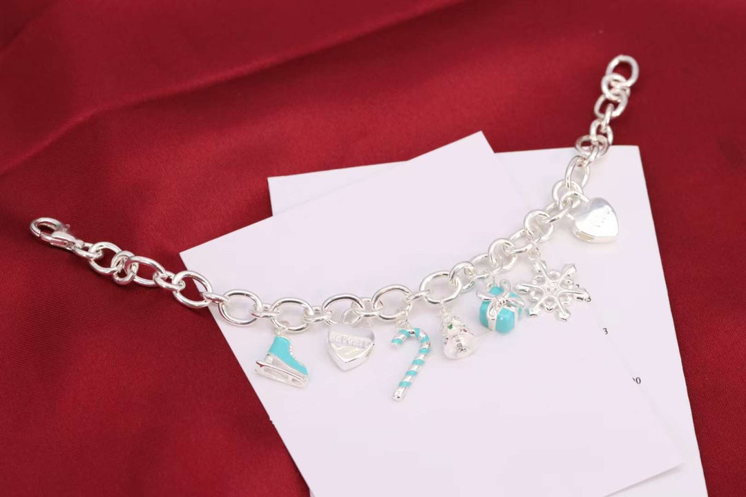 [Spark Jewels]CHRISTMAS SILVER BRACELET