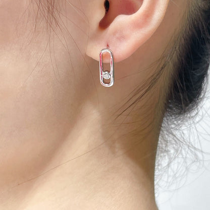 [⭐Aura]MOVE UNO SMALL 1 DIAMOND EARRINGS