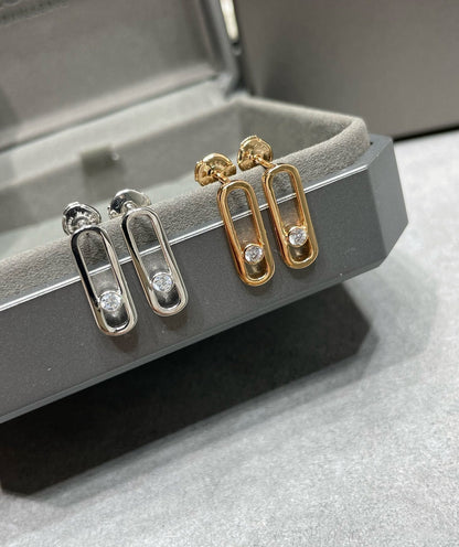 [⭐Aura]MOVE UNO SMALL 1 DIAMOND EARRINGS