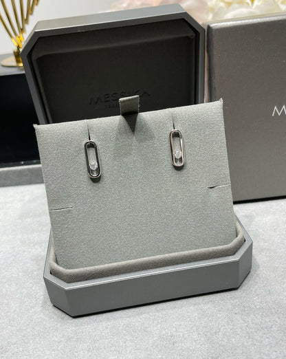 [⭐Aura]MOVE UNO SMALL 1 DIAMOND EARRINGS